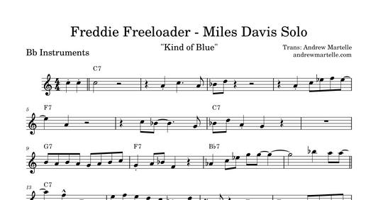 Freddie Freeloader - Miles Davis Solo